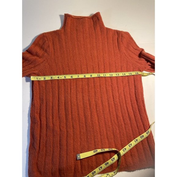 Madewell Sweater Size Small Rusty Red Mock Neck Ribbed Style AF506 Wool Alpaca - Picture 7 of 9